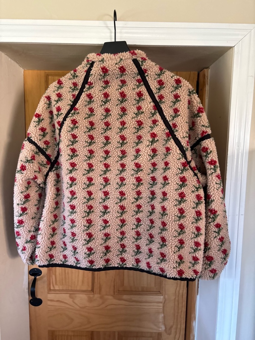 Cozy Teddy Plush Fleece, Oversized, PROMESA, Floral, Half-Zip Pullover, Fall S - Picture 3 of 16